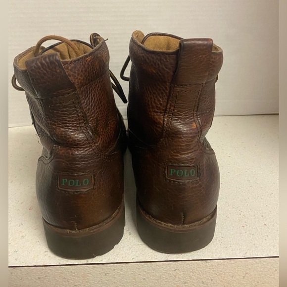 Ralph Lauren Redmond Dark Brown Leather Boots 9.5 main image 9